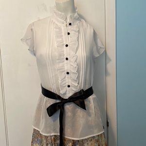 Black and white Button down Blouse